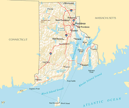 Download PDF map of Rhode Island